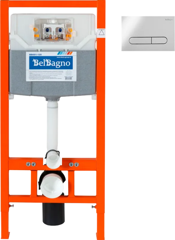 Инсталляция BelBagno BB001-120 + Кнопка Prospero BB005-PR-CHROME хром глянцевый Sancos — официальный сайт