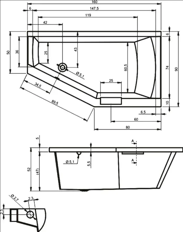Акриловая ванна Riho Geta B030001005 L без опоры 160x90 см, угловая, левая, пристенная, белая Sancos — официальный сайт