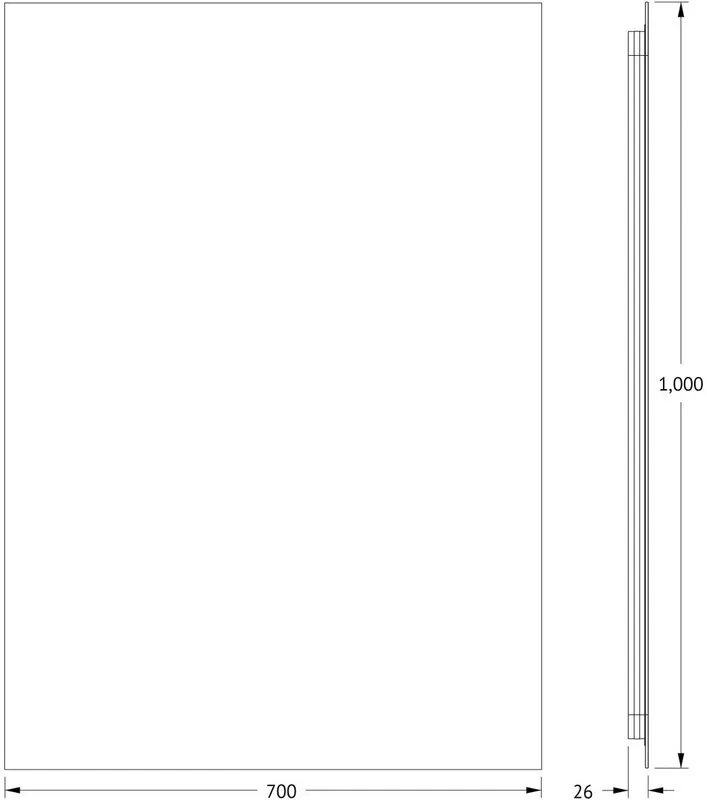 Зеркало Defesto Glow DF 2509 70х100 с LED-подсветкой, 4 500 K, без выключателя