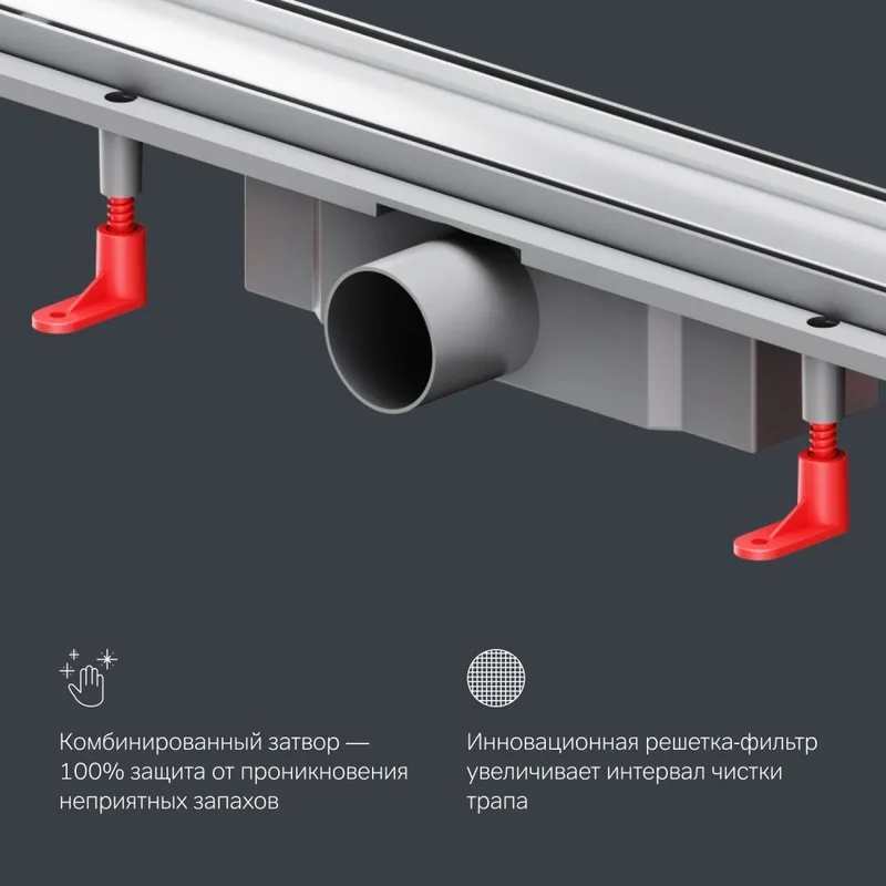 Душевой трап (лоток) AM.PM PrimeFlow Tile 80 см, сталь матовая Sancos — официальный сайт