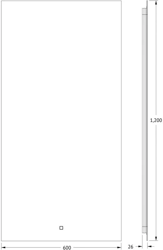 Зеркало Defesto Glow DF 2508S 60х120 с LED-подсветкой, 4 500 K, сенсорный выключатель