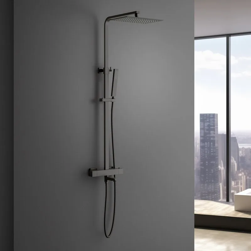 Душевая стойка Timo Tetra-Thermo SX-0169/18, с термостатом, черное золото Sancos — официальный сайт