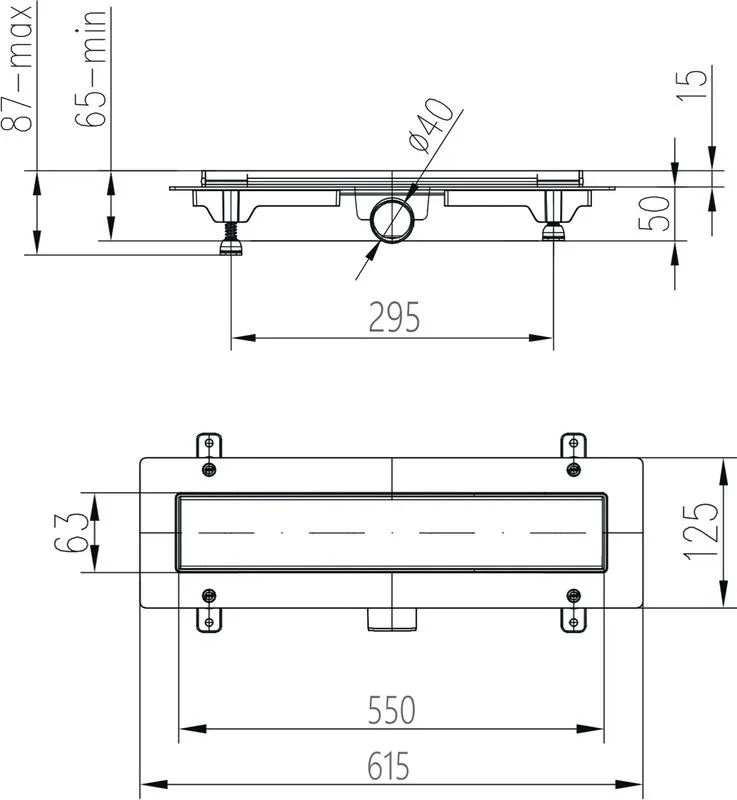 Душевой трап (лоток) MCH Chudej Line CH550L, 55 см, хром Sancos — официальный сайт