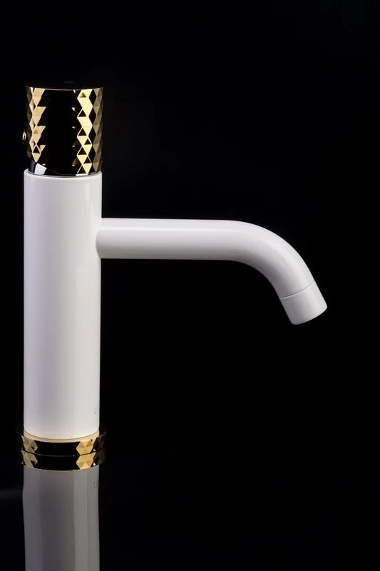 Смеситель для раковины Boheme Stick 121-WG white diamond gold Sancos — официальный сайт