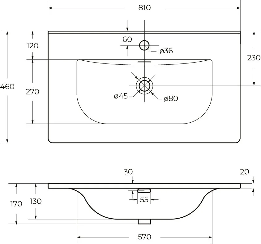 Мебельная раковина BelBagno BB-8099-80 глянцевая белая Sancos — официальный сайт