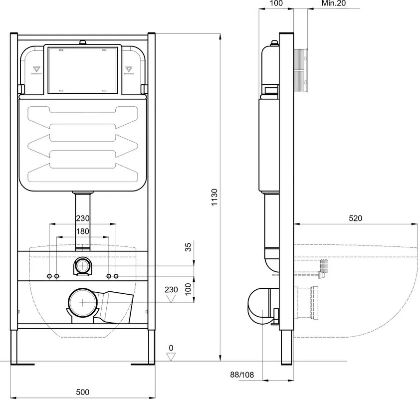Система инсталляции для унитазов AQUATEK Standart 50 INS-0000012 Sancos — официальный сайт