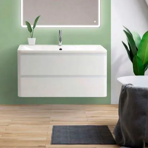 Тумба под раковину без столешницы BelBagno Albano 90 подвесная, bianco lucido Sancos — официальный сайт