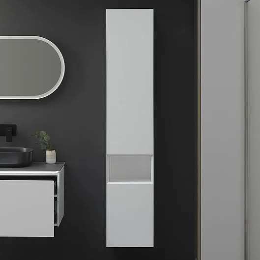 Шкаф-пенал для ванной Allen Brau Infinity 35 R подвесной, белый матовый Sancos — официальный сайт
