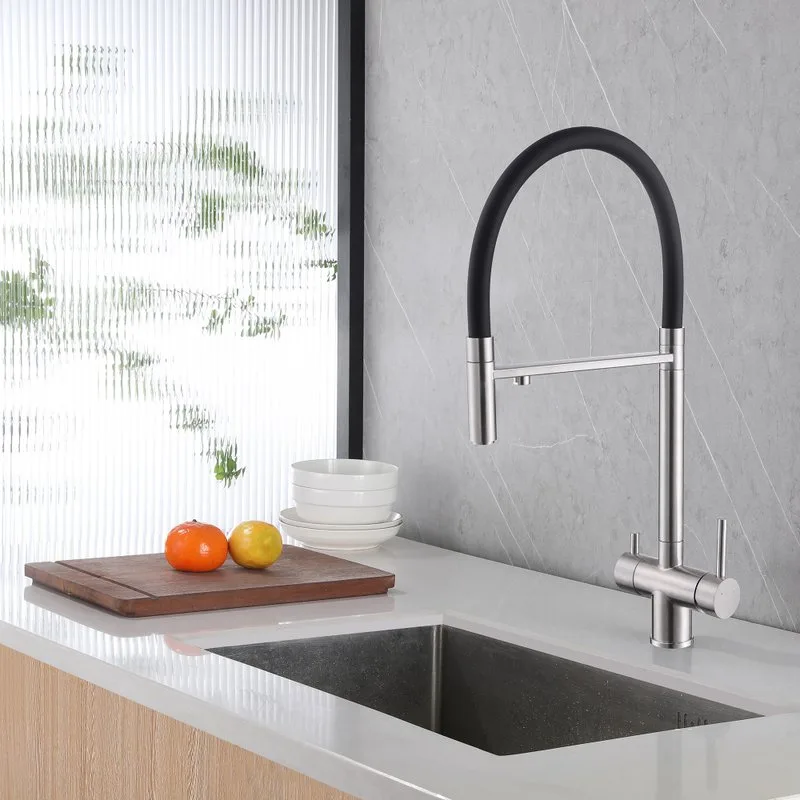 Смеситель для кухни Abber Wasser Kreis AF81141SP, с гибким изливом, сатин Sancos — официальный сайт