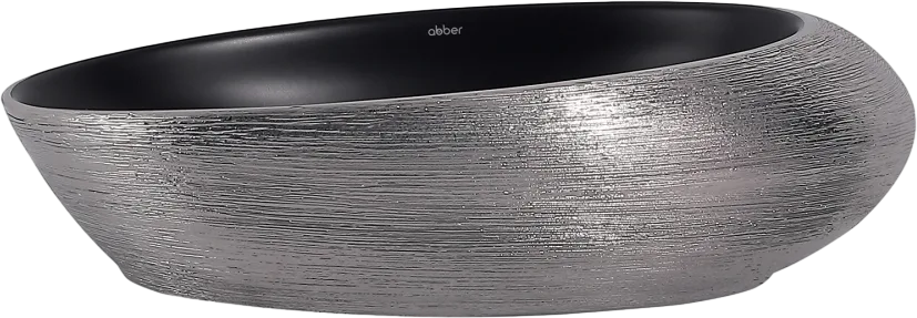 Накладная раковина Abber Bequem AC2107BS матовая черная с серебром Sancos — официальный сайт