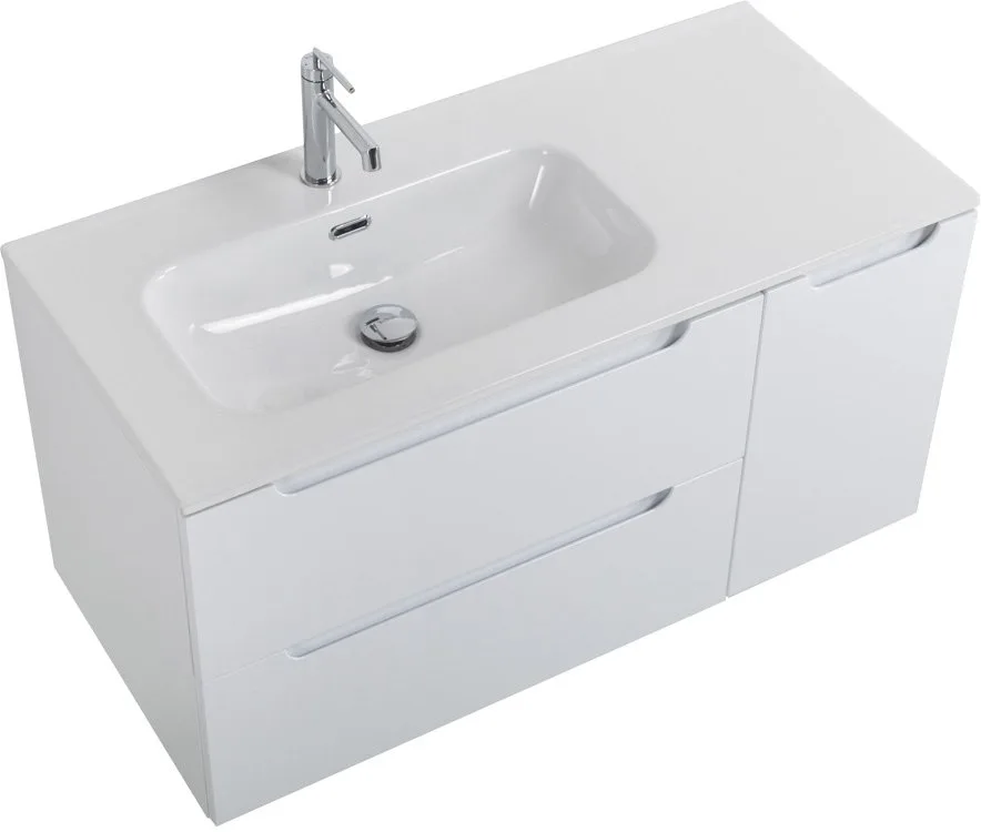 Тумба под раковину без столешницы BelBagno Etna 100 L 2 ящика, дверца, bianco lucido Sancos — официальный сайт