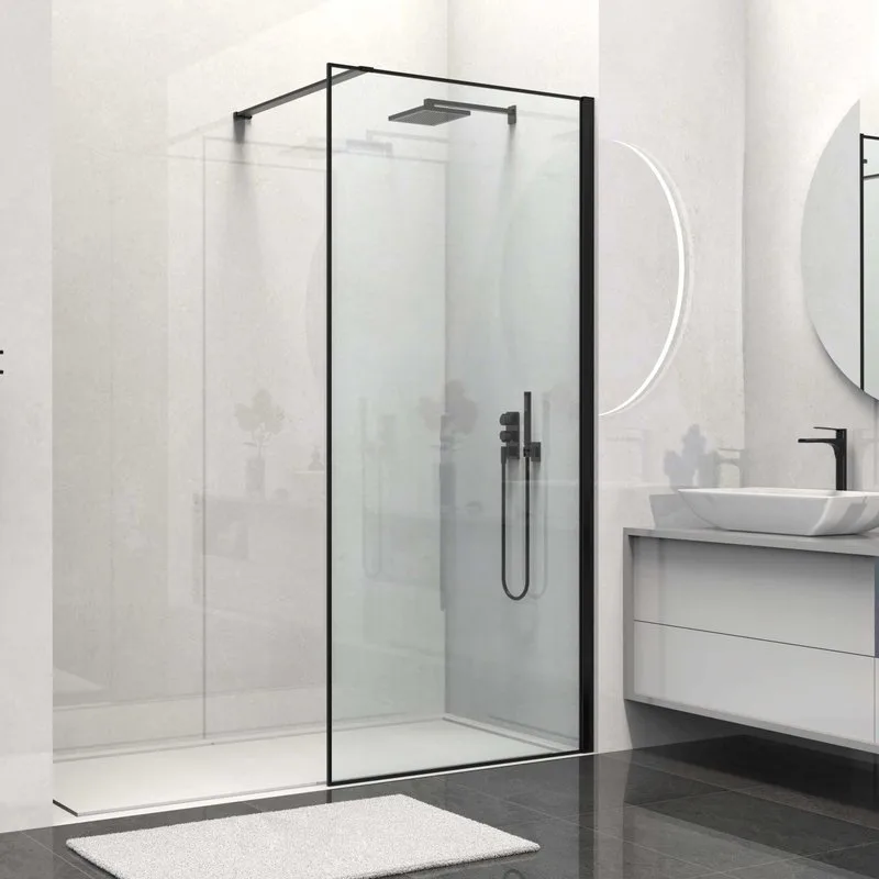 Душевая перегородка Walk-In VSW-1HS100CLB, 1000*2000, черный матовый, стекло прозрачное Sancos — официальный сайт