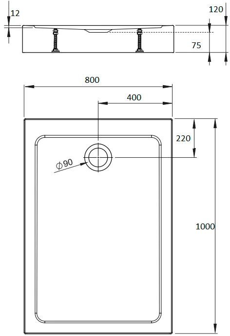 Поддон для душа Radaway Doros F Compact 100x80 с сифоном Sancos — официальный сайт