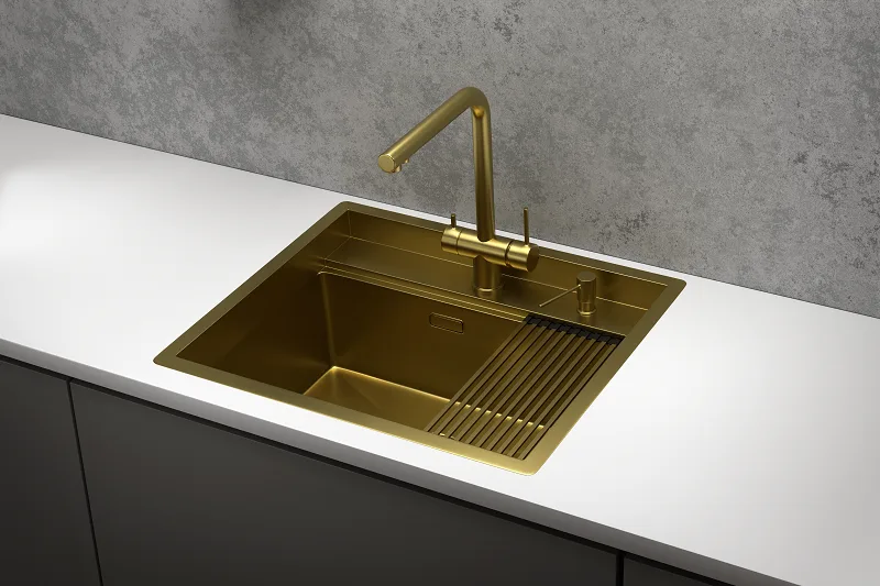 Мойка кухонная Granula Kitchen Space 6051 золото сатин Sancos — официальный сайт