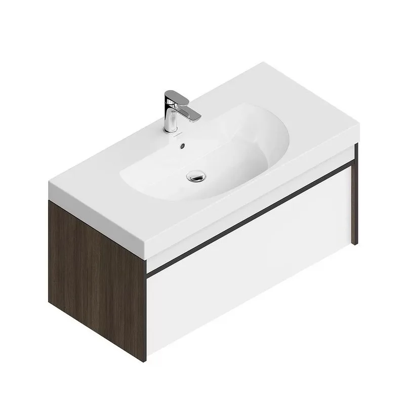 Тумба под раковину без столешницы KERAMA MARAZZI Modula 100 подвесная, арабика, глянцевая белая Sancos — официальный сайт
