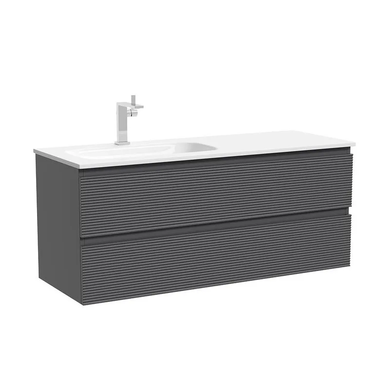 Тумба под раковину Sancos Folk 120 подвесная левая Grey soft (темно-серый), FL120LGS Sancos — официальный сайт