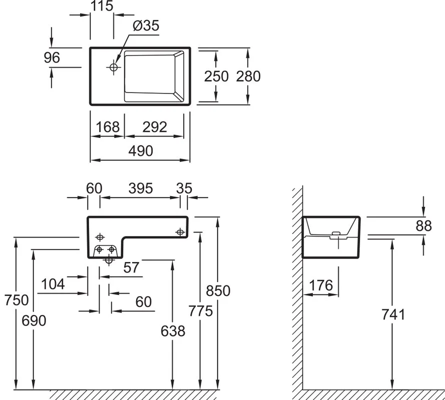 Раковина маленькая в туалет Jacob Delafon Terrace EGA012 49 см Sancos — официальный сайт