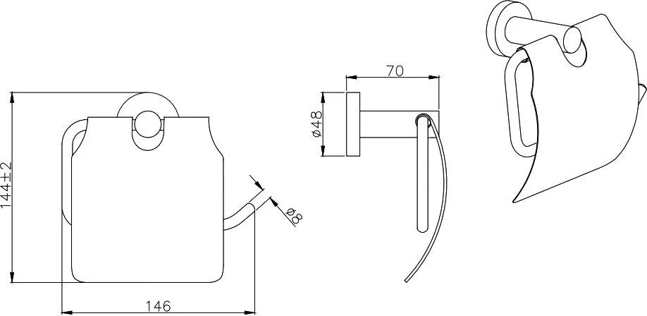 Держатель туалетной бумаги AQUATEK Вега AQ4009MB матовый черный Sancos — официальный сайт