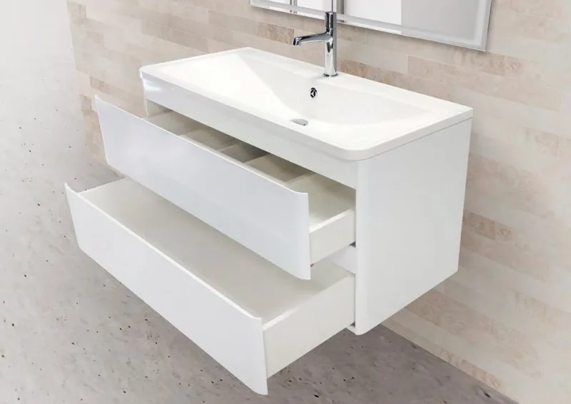 Тумба под раковину без столешницы BelBagno Albano 90 подвесная, bianco lucido Sancos — официальный сайт