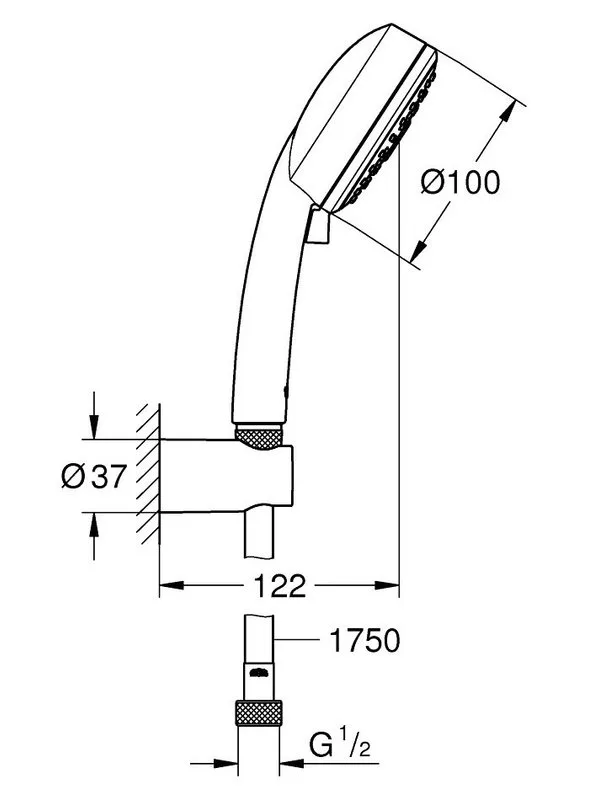 Смеситель для ванны с душем Grohe Get 32887000, с душевым гарнитуром Grohe Vitalio Comfort 26176000  Sancos — официальный сайт
