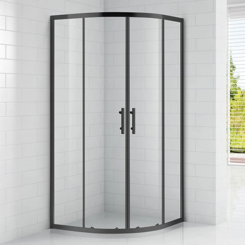 Душевой уголок Cezares Eco O-R-2 100x100, профиль матовый черный, стекло прозрачное Sancos — официальный сайт