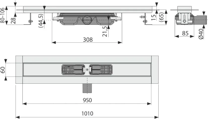 Душевой трап (лоток) AlcaPlast APZ106 -950, 95 см Sancos — официальный сайт
