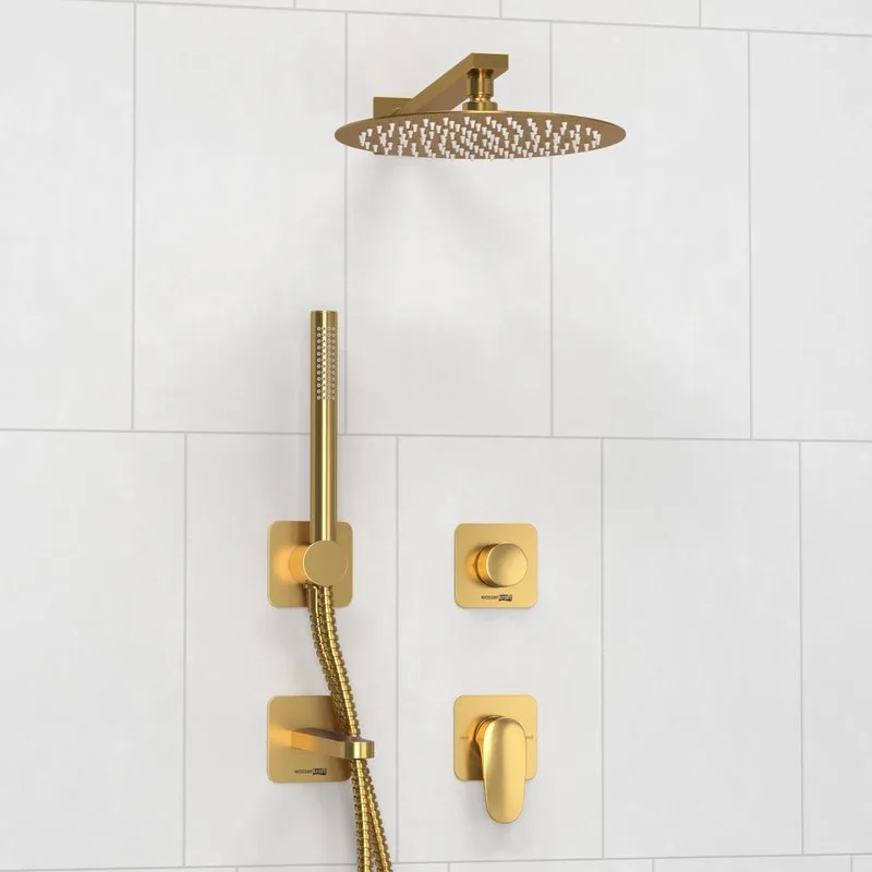 Душевой комплект Wasserkraft Havel A3651.283.284.180.259.285.194.286, С ВНУТРЕННЕЙ ЧАСТЬЮ, золото Sancos — официальный сайт