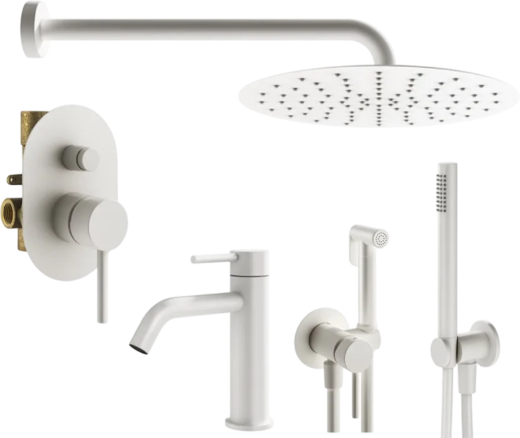 Комплект для ванной Plumberia Selection Ixo KITZXO15BO53 С ВНУТРЕННЕЙ ЧАСТЬЮ, белый матовый Sancos — официальный сайт