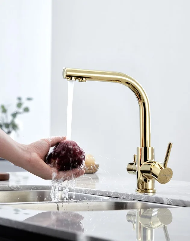 Смеситель для кухни Paulmark Essen Es213011-G золото Sancos — официальный сайт