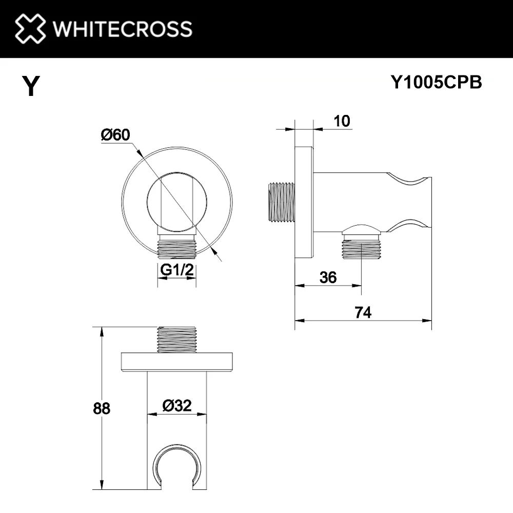 Шланговое подключение WHITECROSS Y Y1005CPB, медь Sancos — официальный сайт