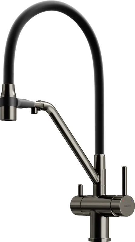 Смеситель для кухни Sancos Dora SC4003GG с гибким изливом, вороненая сталь Sancos — официальный сайт