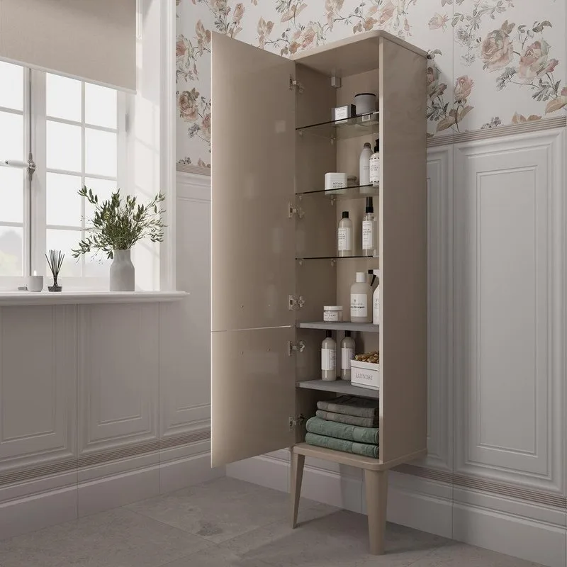 Шкаф-пенал для ванной KERAMA MARAZZI Pompei 150 камео бежевый глянцевый Sancos — официальный сайт