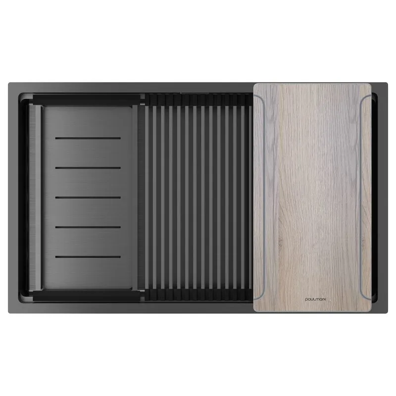 Мойка кухонная Paulmark Next-Multi Sink 74 UNI PM787445-GM вороненая сталь Sancos — официальный сайт