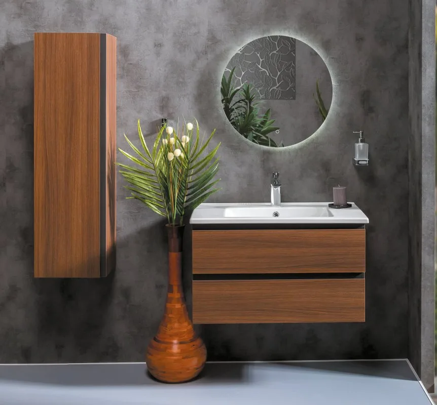 Тумба под раковину без столешницы Armadi Art Capolda 85 dark wood Sancos — официальный сайт