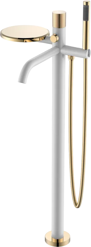 Напольный смеситель для ванны с душем Boheme Stick 129-WG.2, white touch gold Sancos — официальный сайт