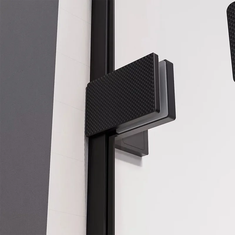 Душевая дверь в нишу Veconi Premium Alassio B 150x200, профиль матовый черный, стекло прозрачное Sancos — официальный сайт