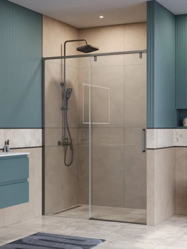 Душевая дверь в нишу BelBagno Soft Close-1 BF-1-130-C-GM профиль оружейная сталь Sancos — официальный сайт
