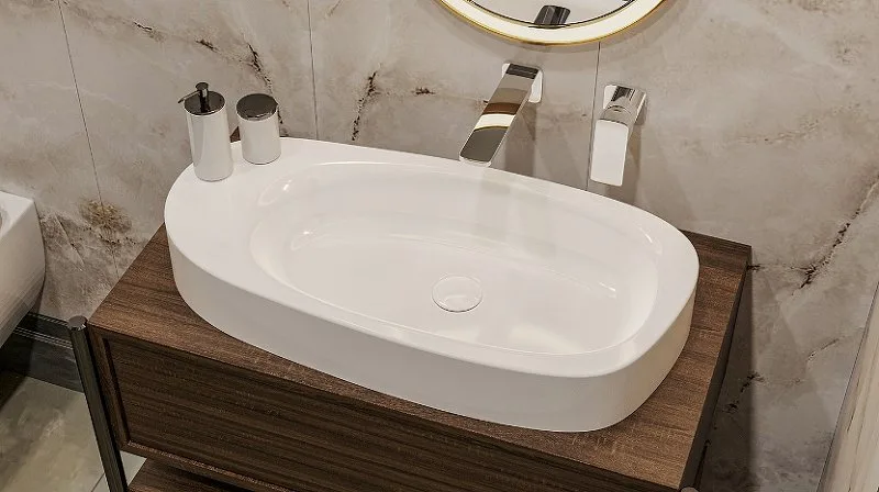 Накладная раковина WHITECROSS Moonstone F 0732.070035.100 70 см, белый глянец Sancos — официальный сайт