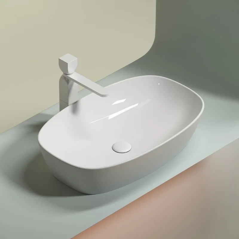 Накладная раковина Ceramicanova Element CN6049 белая глянцевая Sancos — официальный сайт