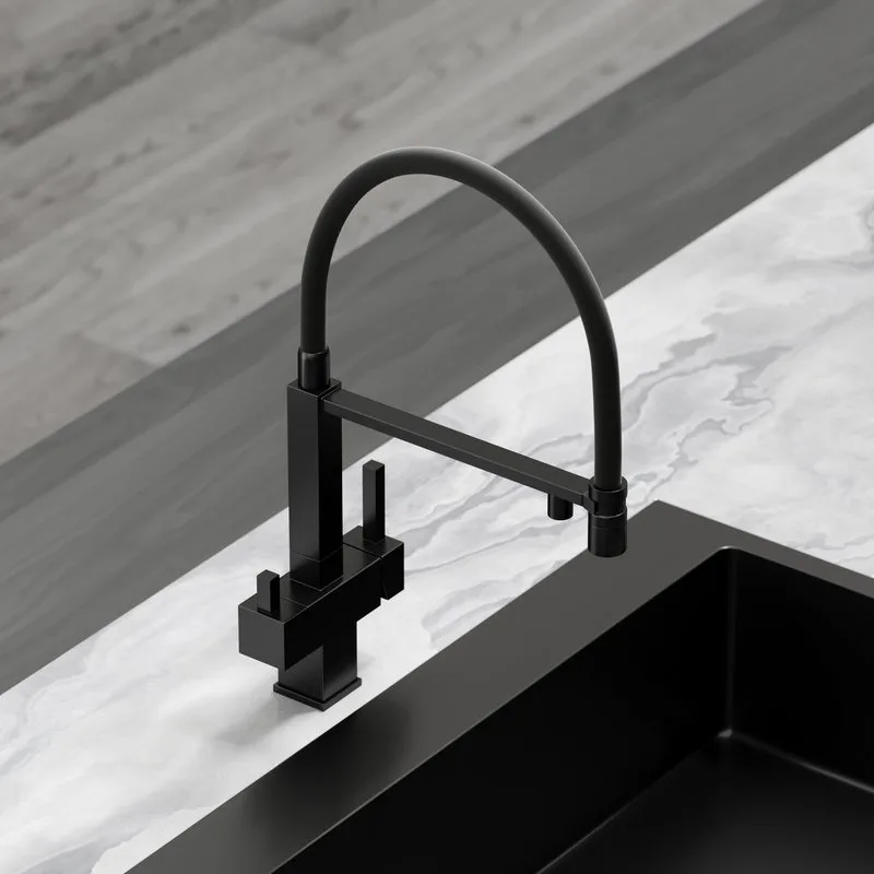 Смеситель для кухни Sancos Moro SC4006MB с гибким изливом, черный матовый Sancos — официальный сайт