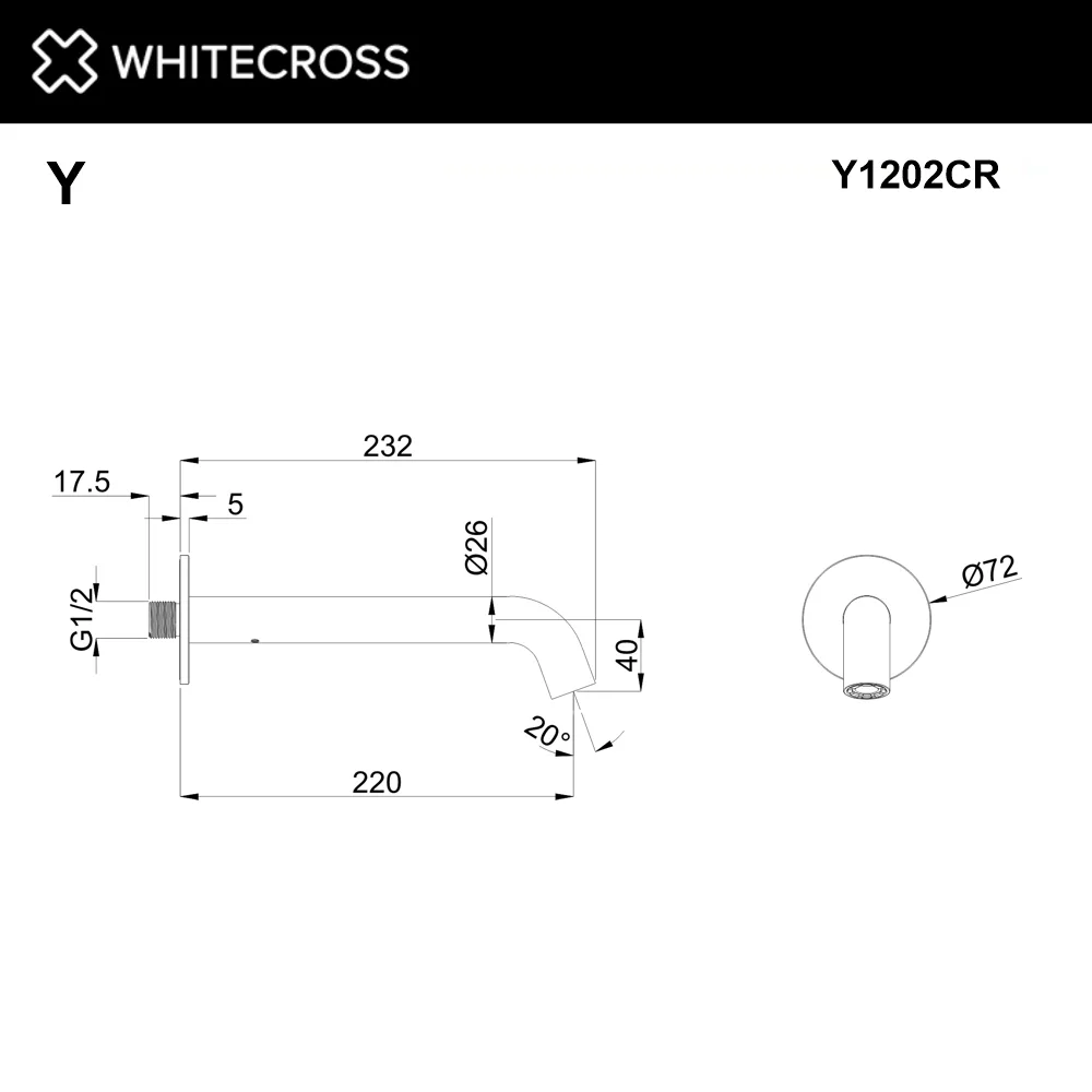 Излив WHITECROSS Y Y1202CR хром Sancos — официальный сайт