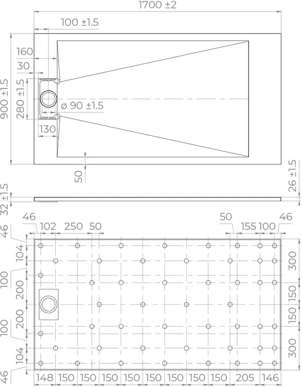 Поддон для душа RGW TUS W 170x90 Sancos — официальный сайт