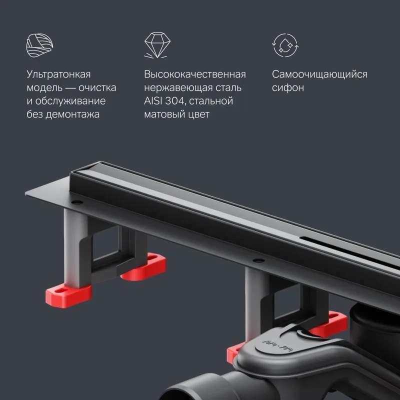 Душевой трап (лоток) AM.PM MasterFlow Slim line 60 см, черный матовый Sancos — официальный сайт