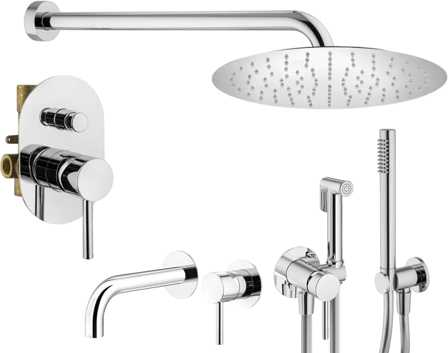 Комплект для ванной Plumberia Selection Ixo KITZXO15CR210 С ВНУТРЕННЕЙ ЧАСТЬЮ, хром Sancos — официальный сайт