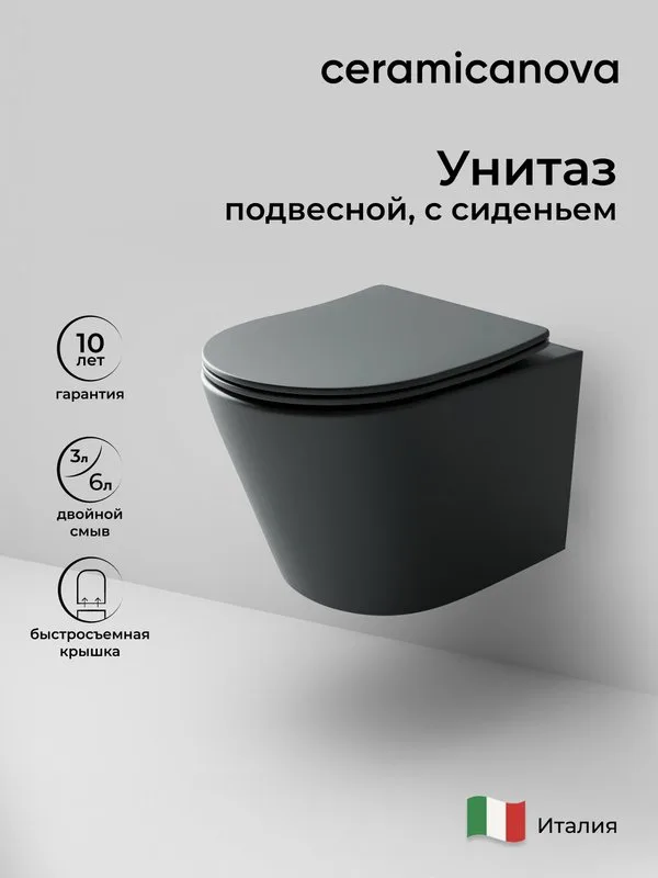 Унитаз подвесной Ceramicanova Balearica Rimless CN6000MDH Sancos — официальный сайт