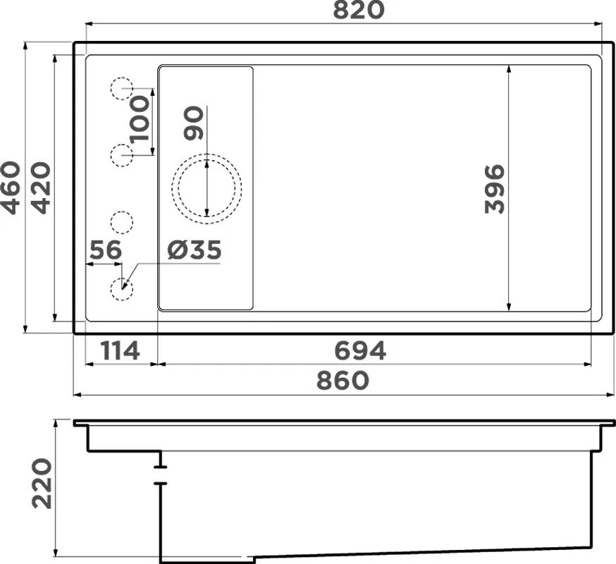 Мойка кухонная Omoikiri Kinaru 86-U/I-GB графит Sancos — официальный сайт