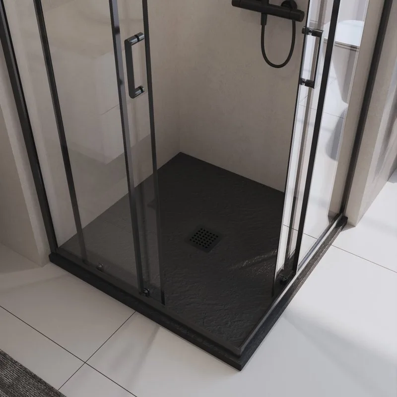 Поддон для душа BelBagno Uno TRAY-MR-UNO-A-90-35-NERO-NO 90х90, черный матовый, с сифоном Sancos — официальный сайт