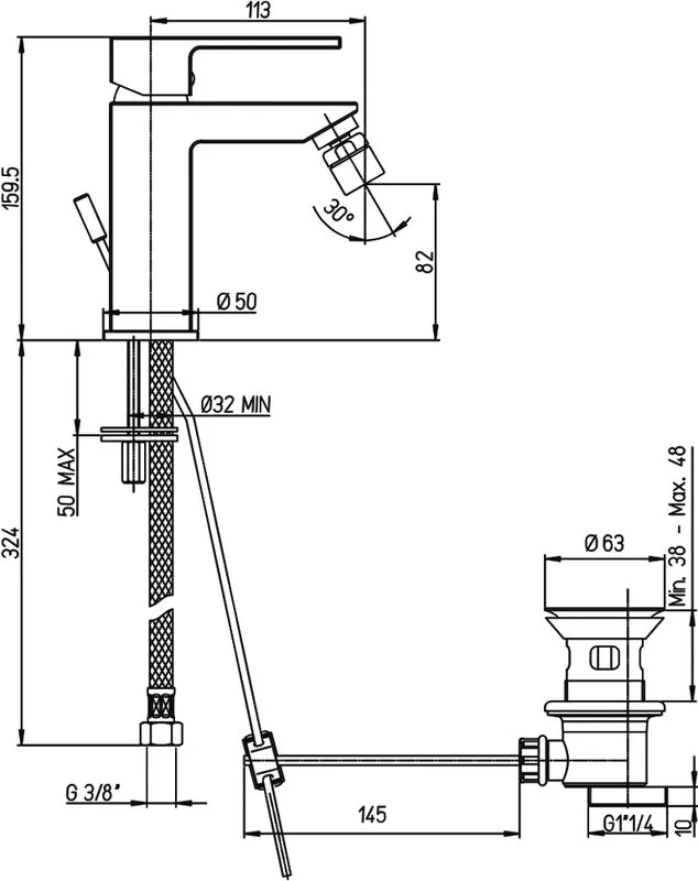 Смеситель для биде Paini Dax-R 84PZ306R черный матовый Sancos — официальный сайт
