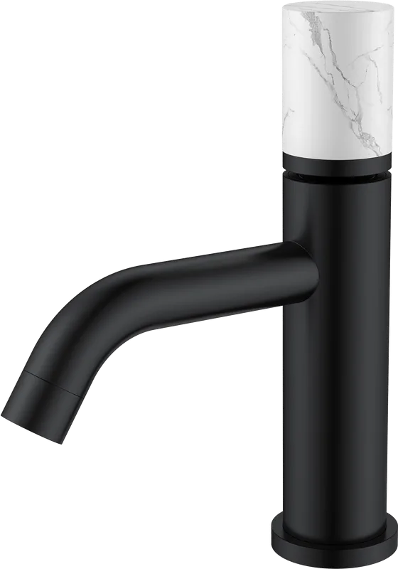 Смеситель для раковины Boheme Stick 121-B-MR-W черный, белый мрамор Sancos — официальный сайт