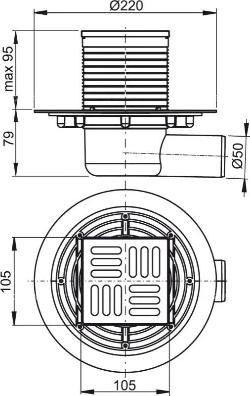 Душевой трап AlcaPlast APV 1321 Sancos — официальный сайт